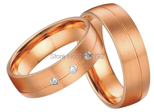 2014 new rose gold color jewelry engagement wedding bands ring sets for men and women