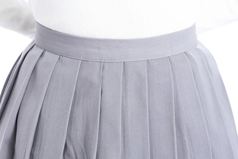 Простая серая плиссированная юбка ROLECOS для девушек школьный узор милая стильная