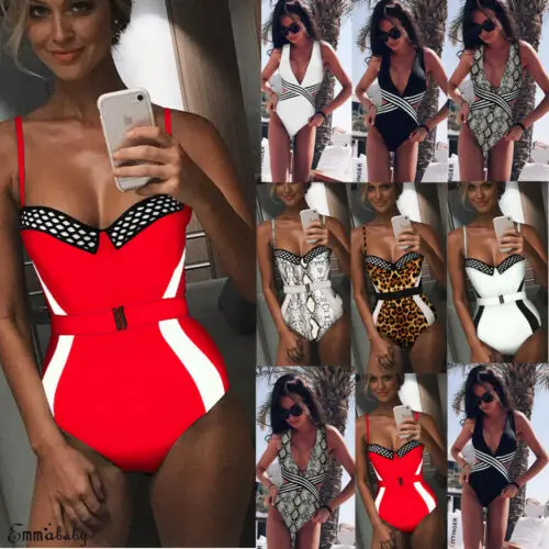 

2019 Summer New Swimwear Women Bikini Set Tankini Swimsuit Beachwear Swimwear Push Up Monokini Bathing Striped Leopard Print
