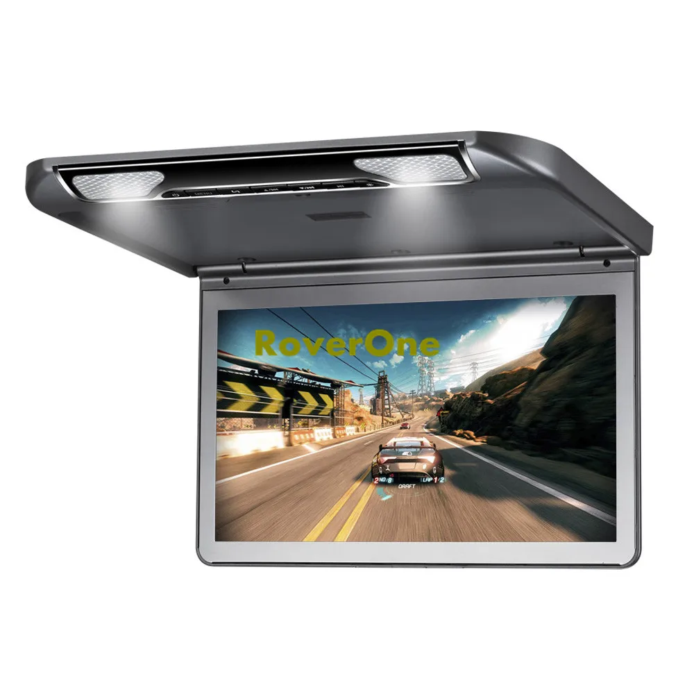 

RoverOne 13.3'' HD Resolution Flip Down Overhead Ceiling Roof Mount Monitor Multimedia Media Player 1080P Video USB SD HDMI MP5