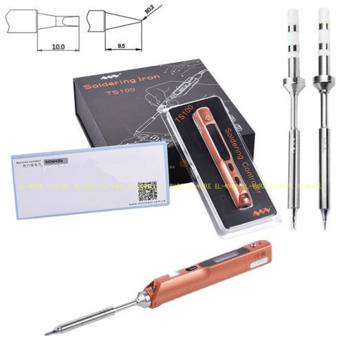 US $60.99 TS100 With B2BC2 Two Tips Digital OLED Programable Mini Electric Soldering Iron Station Kit Soldering Iron