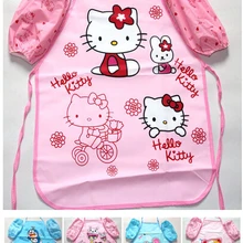 10 компл./лот) Водонепроницаемый ПВХ качество мультфильм Doraemon Кролик От 1 до 4 лет дети девочка рисунок обеденные фартуки комплект