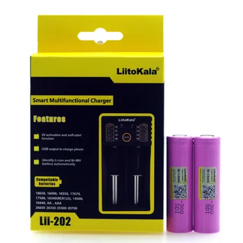 

2PCS Liitokala original 3.7V INR18650 30Q 3000mAh 18650 powered rechargeable lithium battery +Liitokala Lii-202