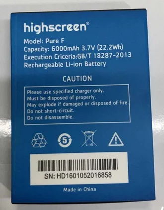 6000 mAh Pur F аккумулятор для мобильного телефона Highscreen Boost 2 Boost2 | Мобильные телефоны и