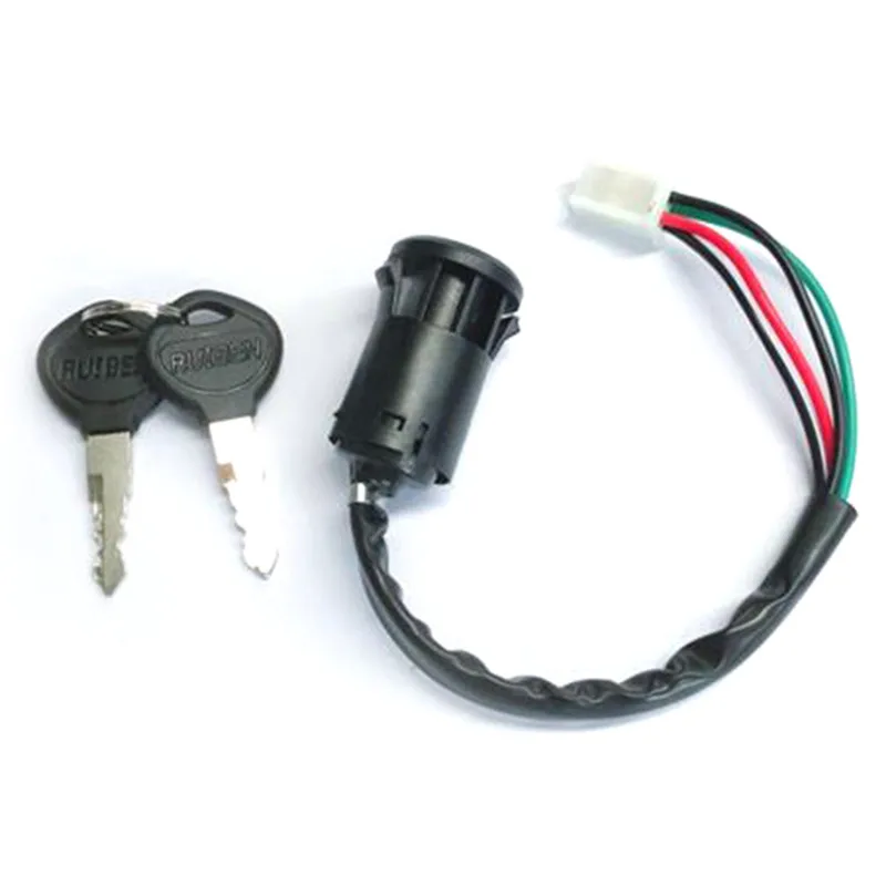 Universal Motorcycle 4 Wire Ignition Switch 2 Keys 4pin