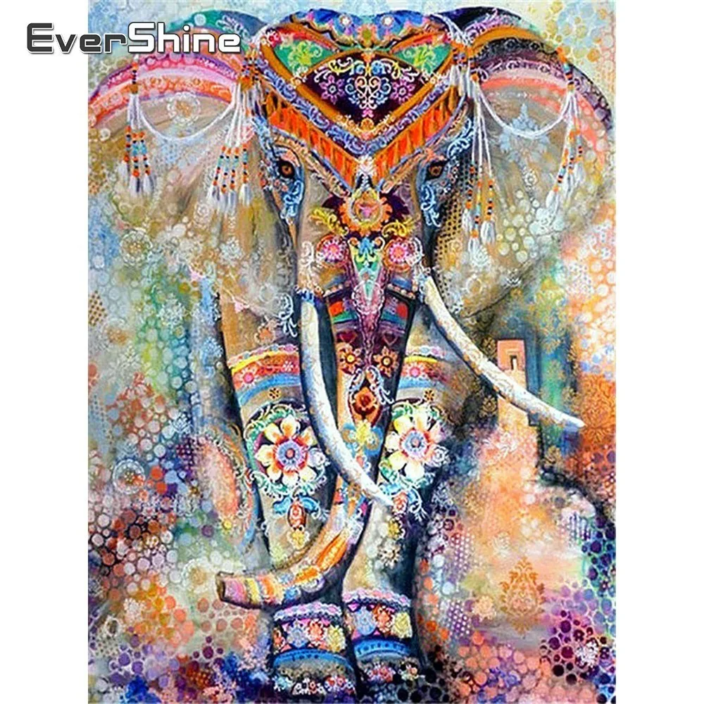 

EverShine 5D Diamond DIY Painting Elephant Picture Of Rhinestones Diamond Embroidery Animals Paintings Diamonds Art Manual Hobby