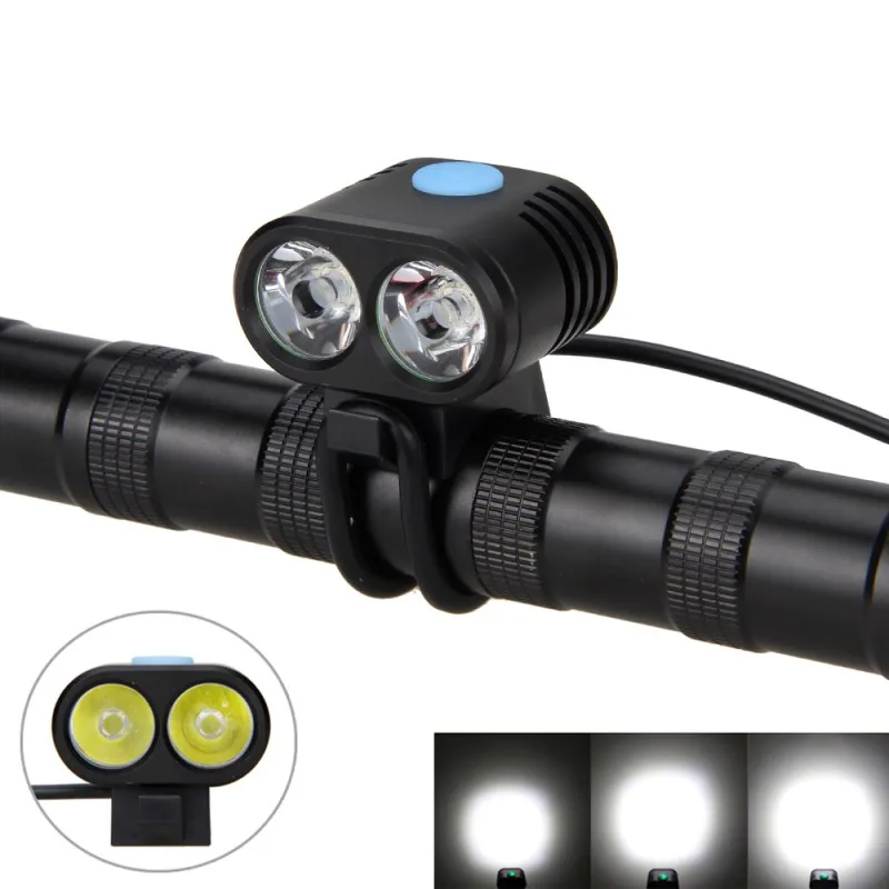 

Waterproof 2x XM-L2 1600 LM LED Front Bike Flashlight Light Bicycle Lantern Battery needs to be purchased separately