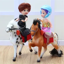 1 шт. ПВХ лошадь Флокирование животных лошади подходят для маленькой куклы Келли