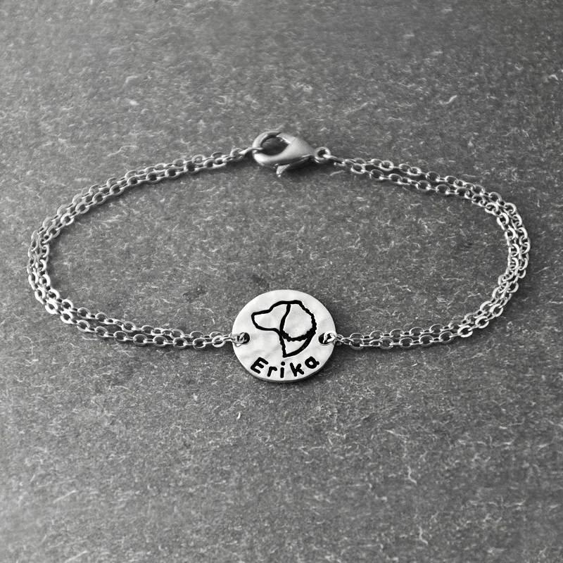 

English Springer Spaniel bracelet, Personalized Dog Bracelet ,alloy Dog Pendant, Personalized Pets name, Dog Lover Gift