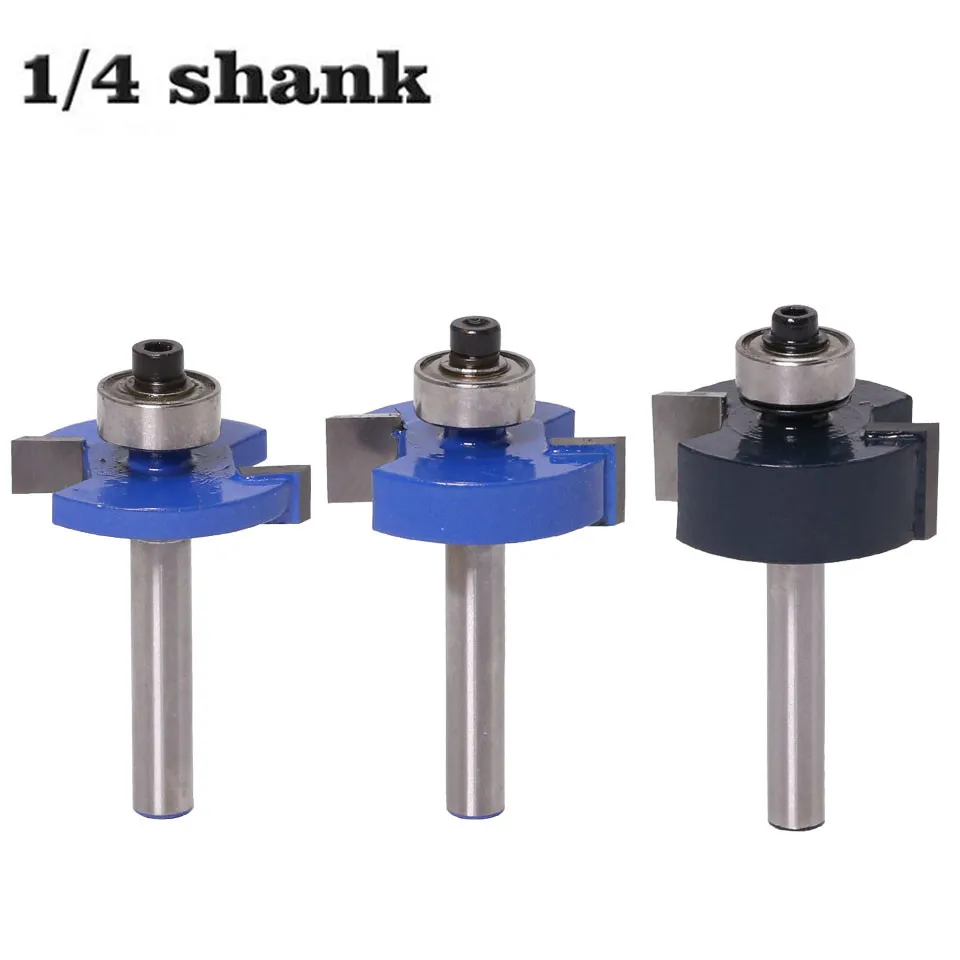 

1Pc 6.35mm Shank T Type Bearings Wood Milling Cutter Router Bits For Wood Rabbeting Bit With Bearings Woodworking Tools