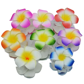 

Mix color 7cm Foam hawaiian plumeria with claw Artificial Flower Headdress Flowers frangipane beach holiday Hair decor 20pcs/pt