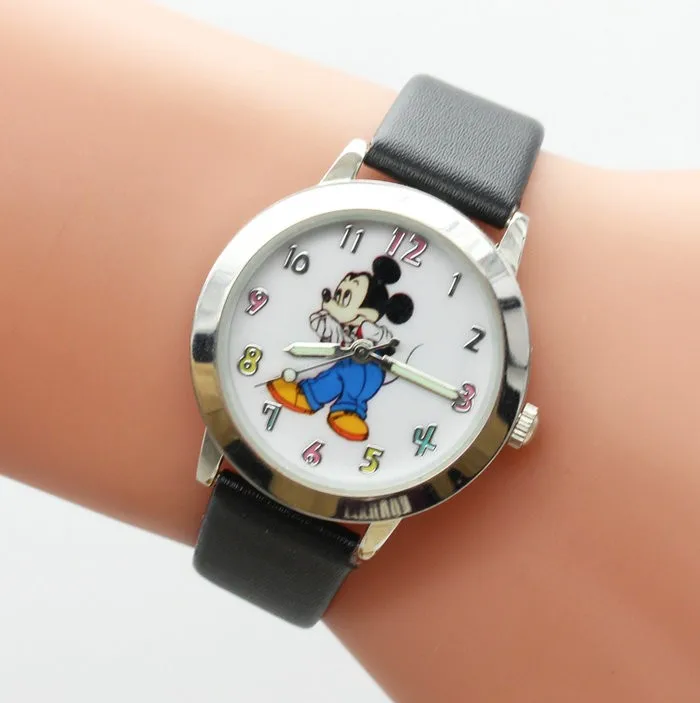 Мода года смотреть Микки Минни дети мультфильм часы наручные часы Повседневное Малыш Мальчик кварцевые часы Для женщин Обувь для девочек Relojes