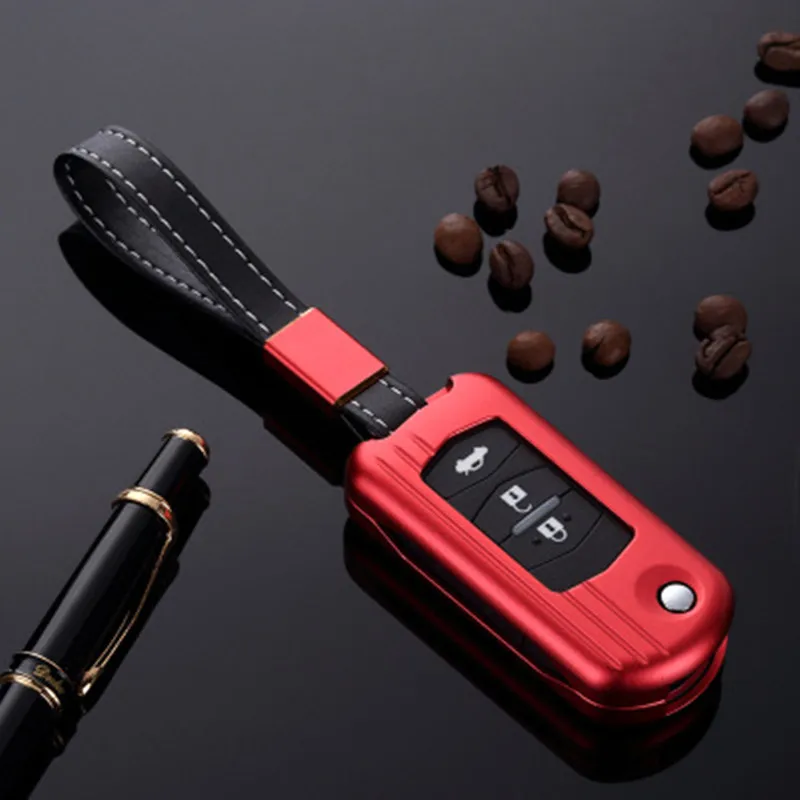 

Alloy 3 Buttons Folding Flip Car Key Case Cover shell for Mazda 2/3/5/6 M2/M3/M5/M6 car Styling bag