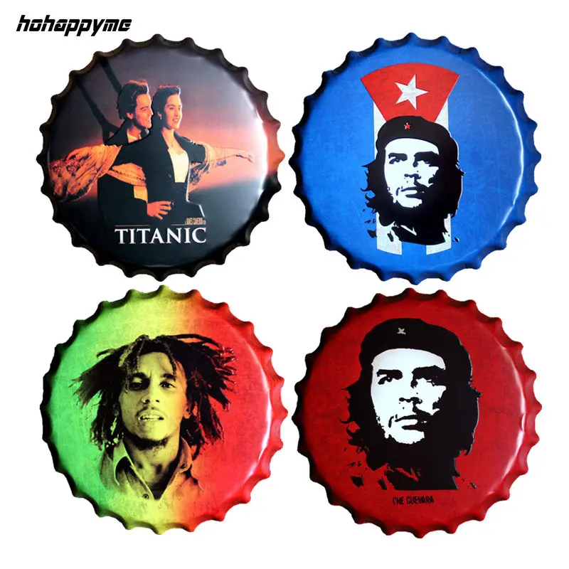 GUEVARA Куба винтажный жестяной знак Круглый рельефный флакон крышка стержень