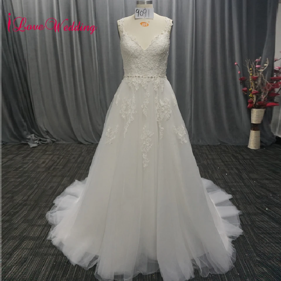 

iLoveWedding 2019 Most Beautiful Bohemian Wedding Dress A Line Lace Formal Bridal Women Wedding Gown Robe Mariage