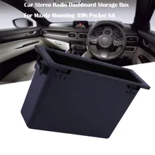 Caixa de armazenamento de rádio estéreo do carro painel para mazda montagem 1din bolso kit caixa armazenamento acessórios do carro interior