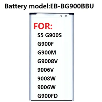 

Battery EB-BG900BBU EB-BG900BBC For Samsung S5 G900S G900F G900M G9008V 9006V 9008W 9006W G900FD 2800mA NFC