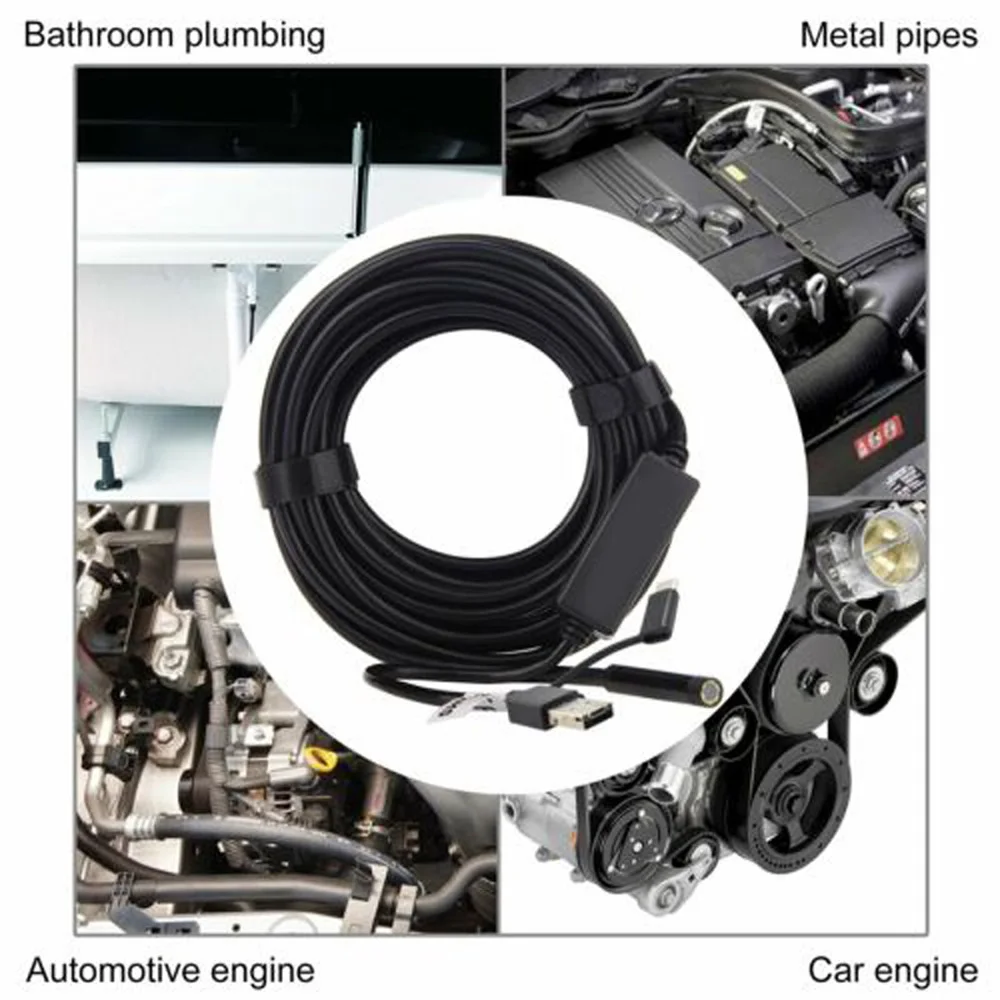

15m Pipe Inspection Camera Endoscope Waterproof IP66 6LED Lights YPC-001-15M Equipment Tools Replacement Durable