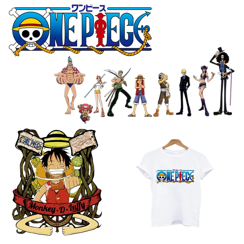 

ONE PIECE patches stripes thermo stickers on clothes iron on transfers for clothing anime patch heat transfer heat-sensitive