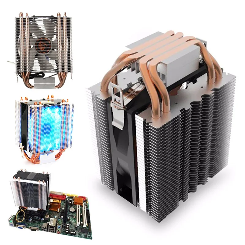Prix Radiateur radiateur bleu LED palier hydraulique ventilateur refroidisseur de processeur dissipateur thermique pour Intel LGA1150 1151 1155 775 1156 AMD ventilateur de refroidissement