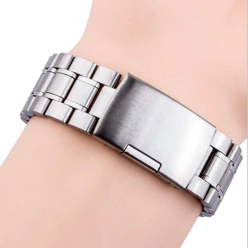 Luxury Brand Watch Accessories Watch Band 18mm 20mm 22mm 24mm Stainless Steel Strap Steel Buckle Wrist WatchBand
