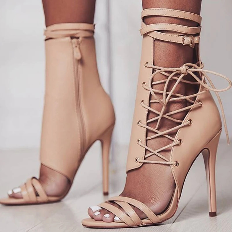 2019 Summer Sexy Women Fashion Sandals Heels 11.5cm High Heels Cross Strap Pumps Scarpins Stiletto Bridal Leather Stripper Shoes