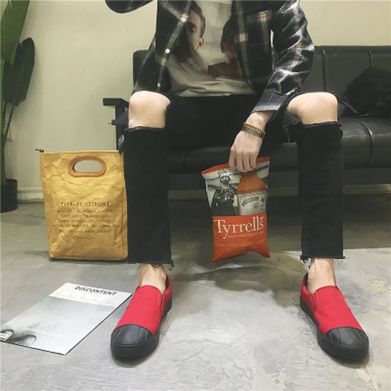 

2018 Men's Fashion Canvas Shoes Pedal Slacker Shoes Low Help Student Casual Shoes