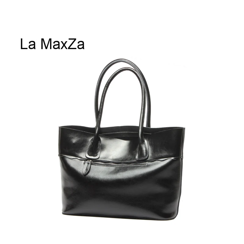 

La MaxZa Cow Split Leather Women Top Handle Satchel Handbags High Quality Greased Leather Shoulder Bag Tote Purse