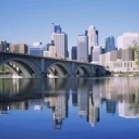 Arch bridge across a river  Minneapolis  Hennepin County  Minnesota  USA Poster Print (36 x 13)