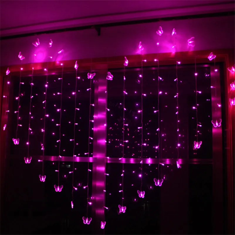 

Romantic Heart Shape 2M x1.4M Love LED String Light Warm White/Purple/Pink Christmas LED Fairy Lights for Party/Window/Wedding