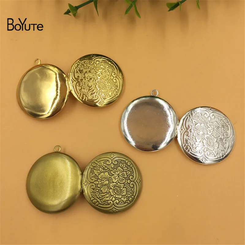 BoYuTe 10Pcs Round 316MM Metal Brass Lockets Diy Floating Photo Locket Pendant Charms (4)