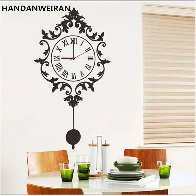 

2017 news DIY clock home decorative paper wall stickers for black