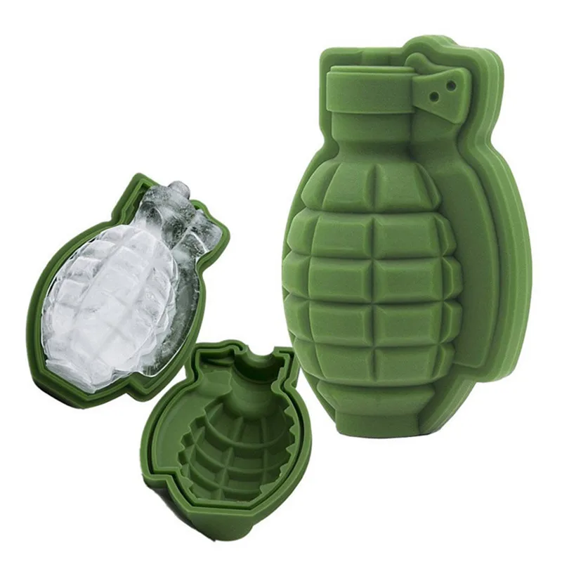 Silicone 3D Grenade Shape Ice Cube Mold Chocolate Baking Tool Summer US 