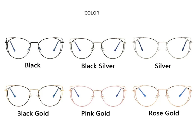 Zilead Anti Blue Light Cat Eyes Glasses Frame Metal Round Optical Spectacl For Women&Men Computer Eyeglasses Eyewear