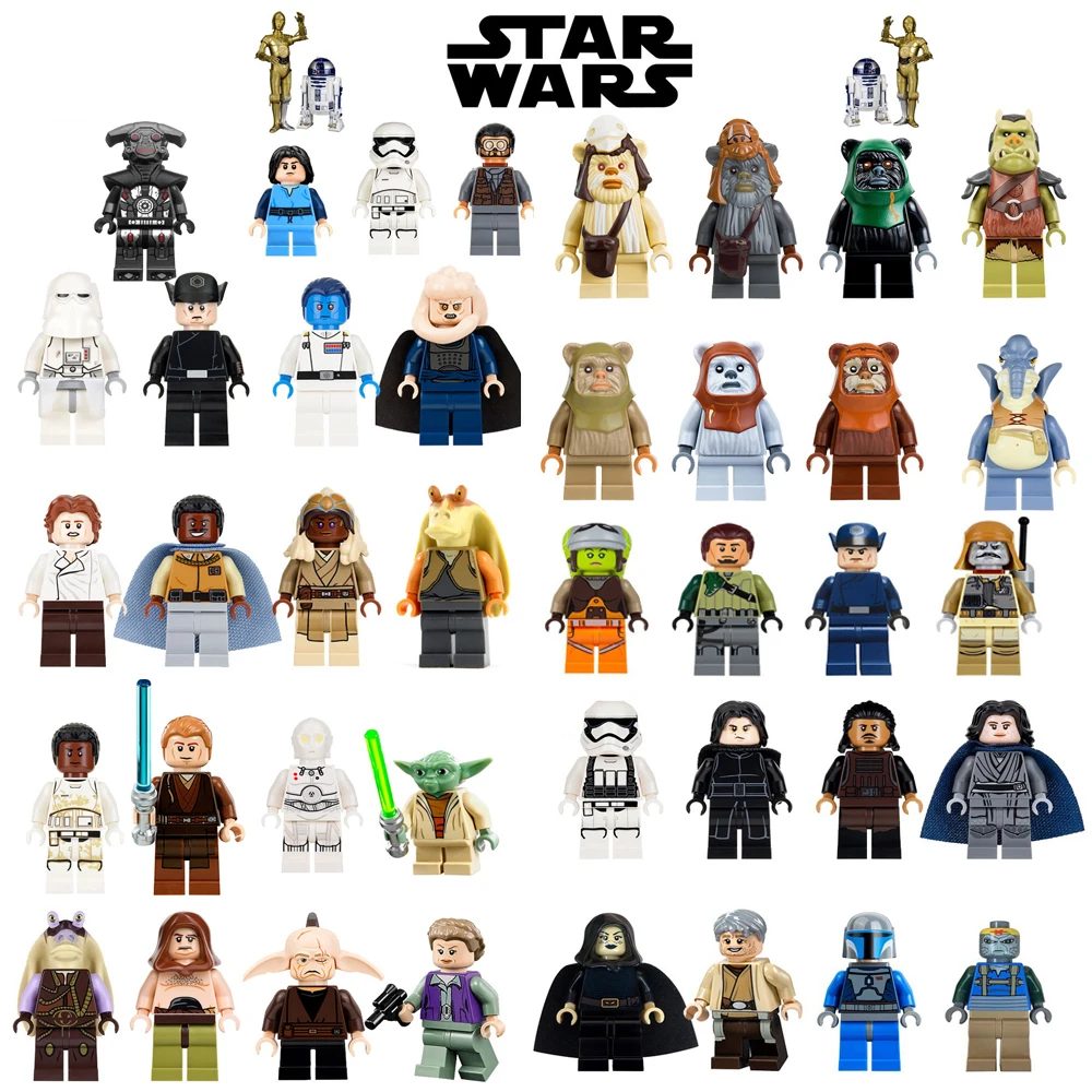 Single Sale legoing Star Wars Luke Leia Han Solo Anakin Darth Vader Yoda Jar Jar Building