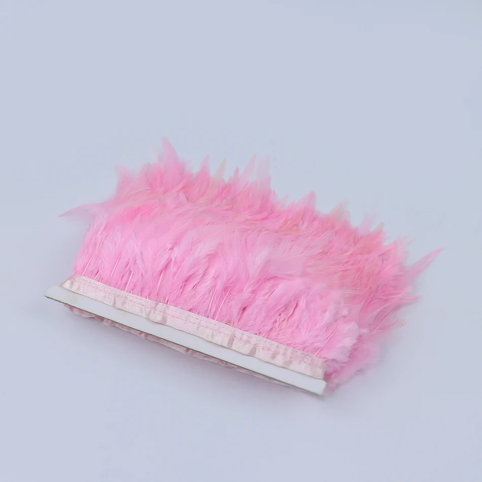 5 pink rooster saddle feather trims 2