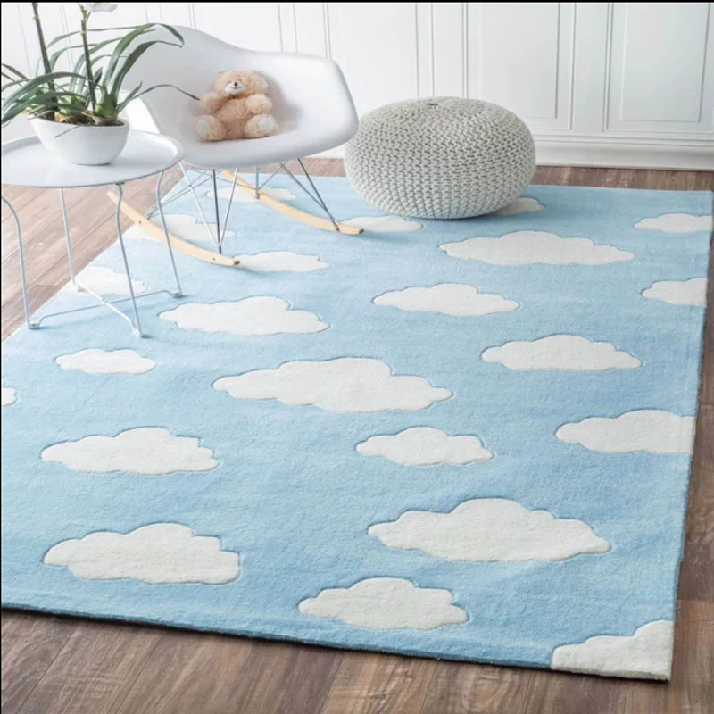 Cloud Pattern Carpets Kids Room Bedroom Bedside Pink Rugs Cartoon Kindergarten Carpet For Living Room Sofa Coffee Table Mat