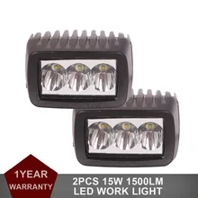 2pcs 15W 3″ LED Work Light 12V 24V Car Auto Motorcycle Truck SUV Bicycle ATV 4WD AWD UTE Truck Headlight Fog Lamp Driving DRL