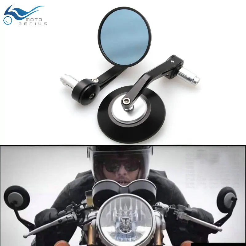 

7/8" 1" Motorbike Handle Bar End Rear View Mirrors Round Motorcycle Rear View Mirrors Cafe Racer Modification Mirrior