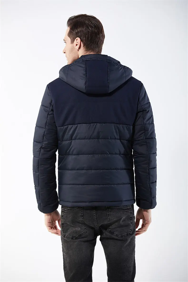 Winter Jackets Men Wind Resistant Autumn Spring Drawstring Hooded Mens Jacket Coats Male Thick Warm European Size Machine Wash 12