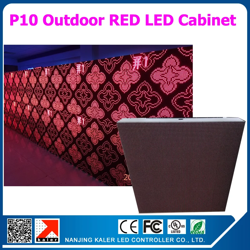 

TEEHO P10 outdoor red color led display board scrolling message picture led advertisement board p10 led display wall