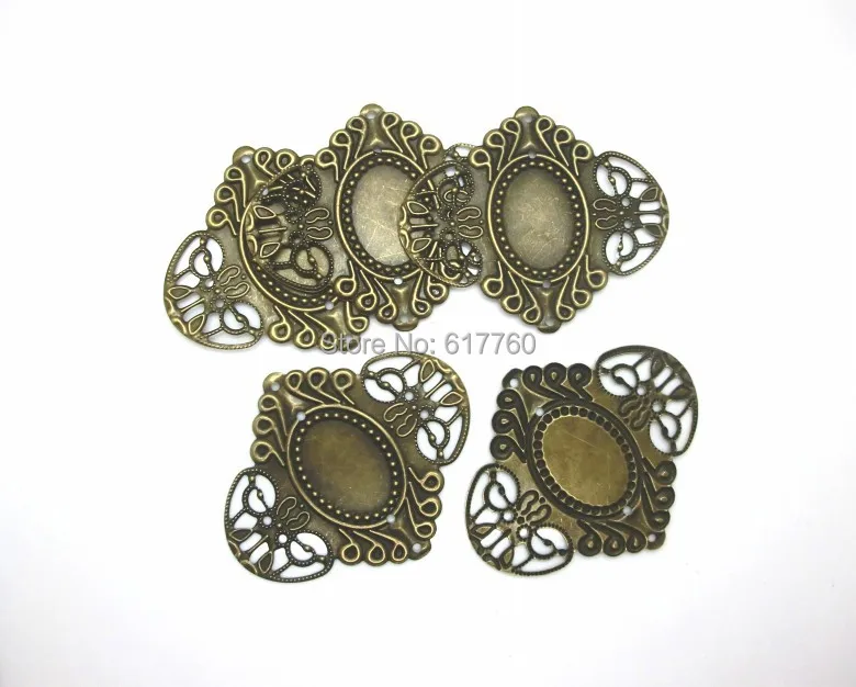 

Коннекторы для украшений, Shipping-20PCs, с бронзовой филигранью под старину, оправа для камей, 6,9, 5,6 см, J0580