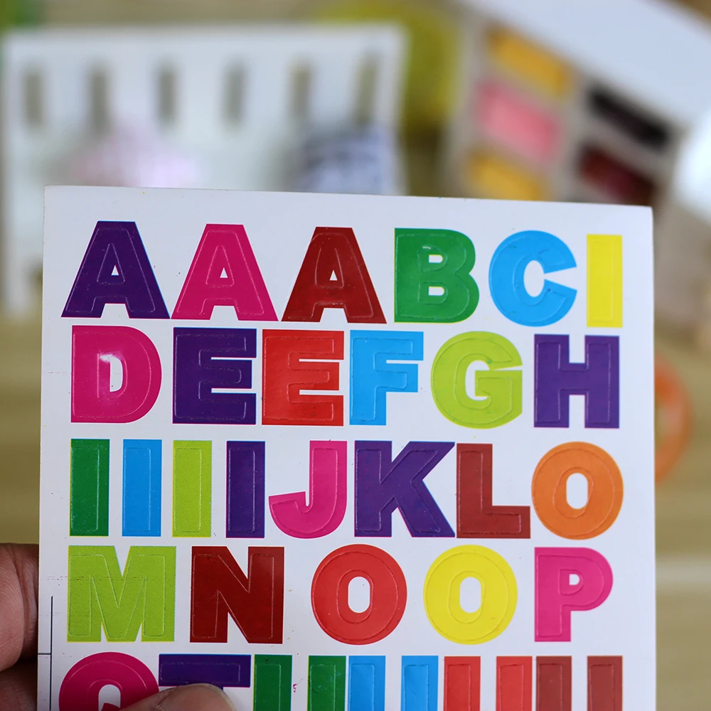 10sheets/pack Multicolor A~Z Letters Stickers Alphabets Sticker Name Stickers for Kids DIY Decoration Scrapbooking Diary Albums