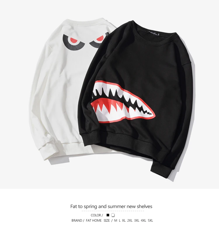 

Shark Demon Eye Printed Funny Hoodie Men Hoody Sweatshirt Cotton Jumper Pullover Hoodies Long Sleeve StreetWear Harajuku Jacket