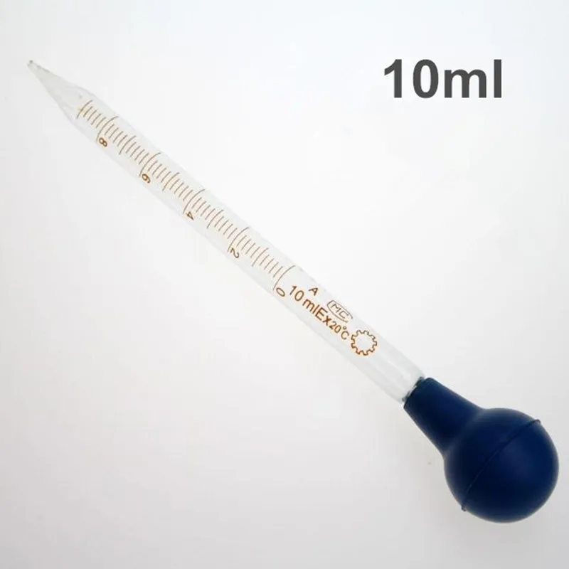 10ml glass graduated dropper with belt rubber suction bulb lab chemical