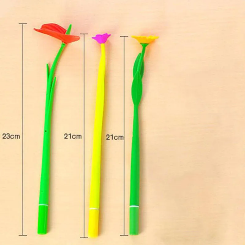 10 шт. новые милые Креативные Kawaii цветные цветы Пластиковые 0,5 мм ручки для детей, студентов, подарок, школьные канцелярские принадлежности