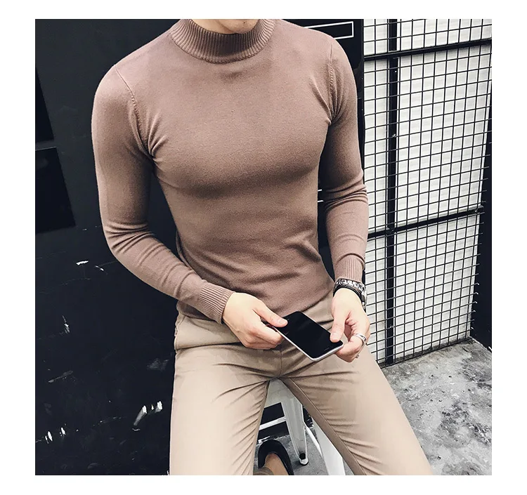 best sweaters for men MRMT 2022 Brand Autumn New Knitting Men's Sweater Pullover for Male Half High Collar  Sweater sweater crewneck