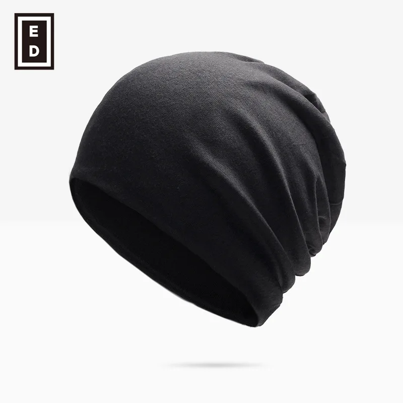 Skullies шапочки Для мужчин трикотажные сплошной Цвет хеджирования Кепки Весна Хлопок Skullies Шапки двойной Слои ткань Утепленная одежда зимние у...