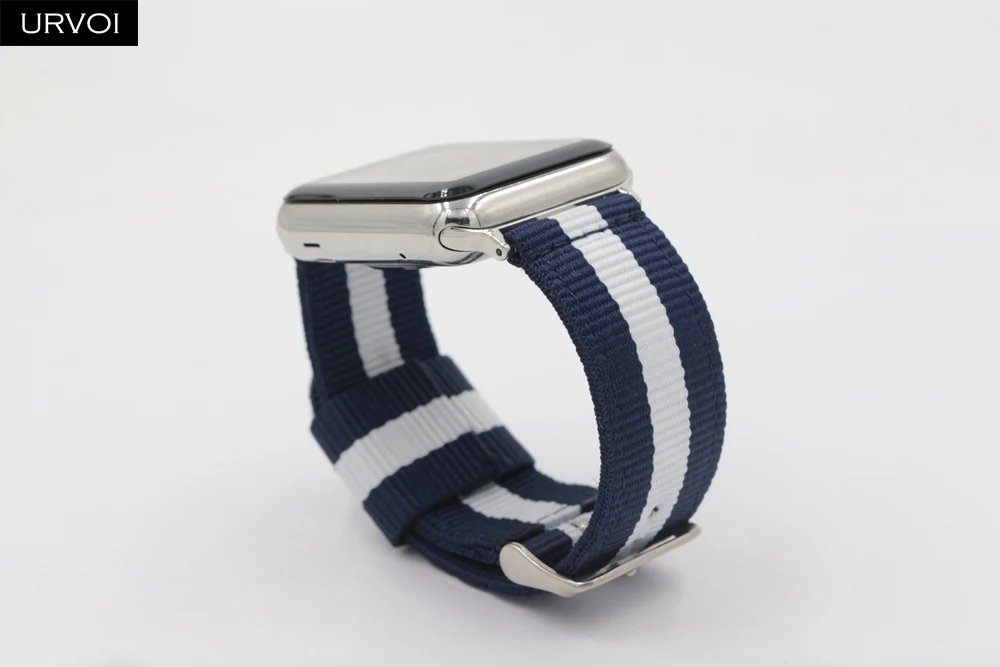 URVOI woven nylon band для apple watch серии 4 3 2 1 ремешок для iwatch классические стили черный серебристый адаптеры 40/44 мм