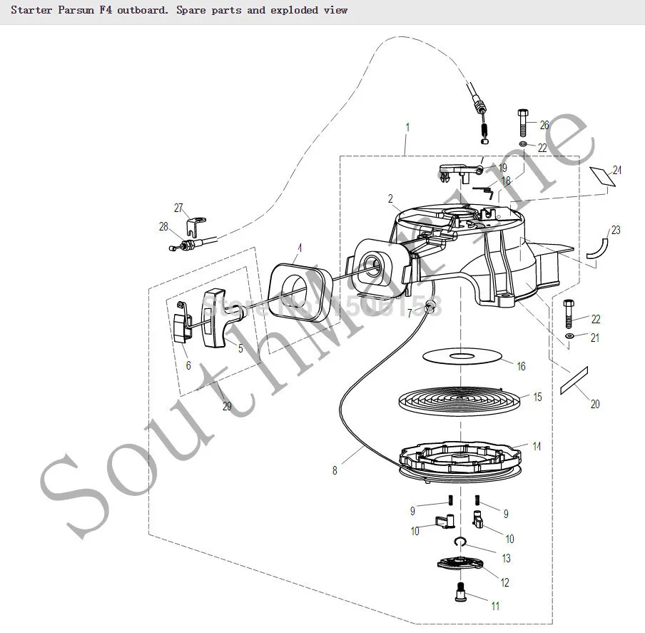 Подвесные лодочные моторы F4-04130000 для Parsun HDX F4 F5 4-тактный стартер в сборе